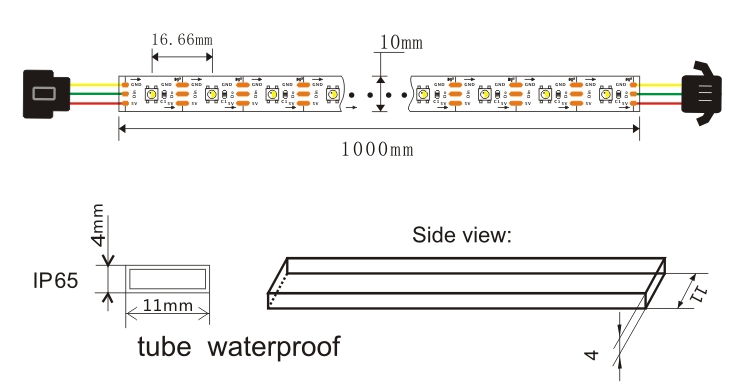 SK6812 RGBW 60LED Pixel Strip light