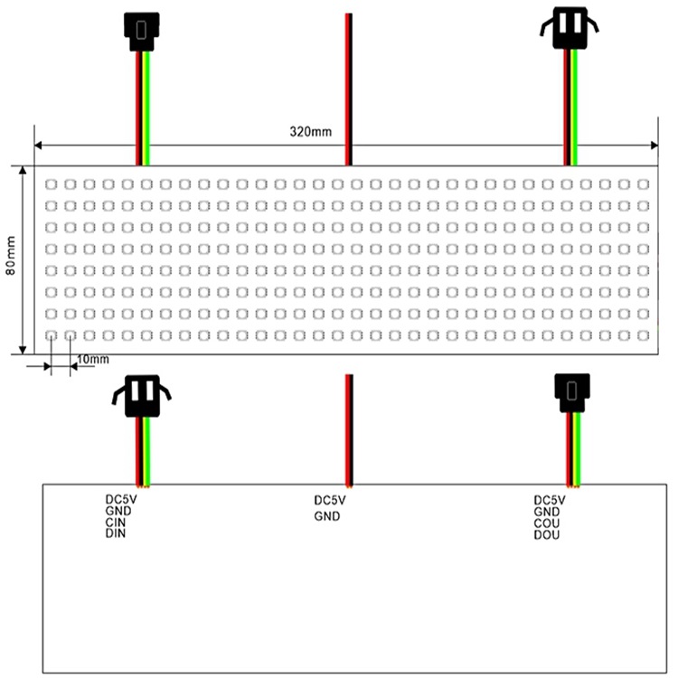 SK9822 APA102C 8x32 LED Matrix