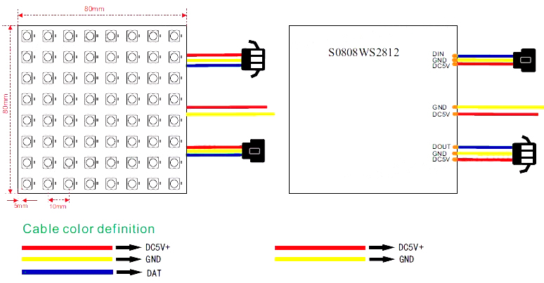 SK6812 WS2812B 8x8 LED Matrix